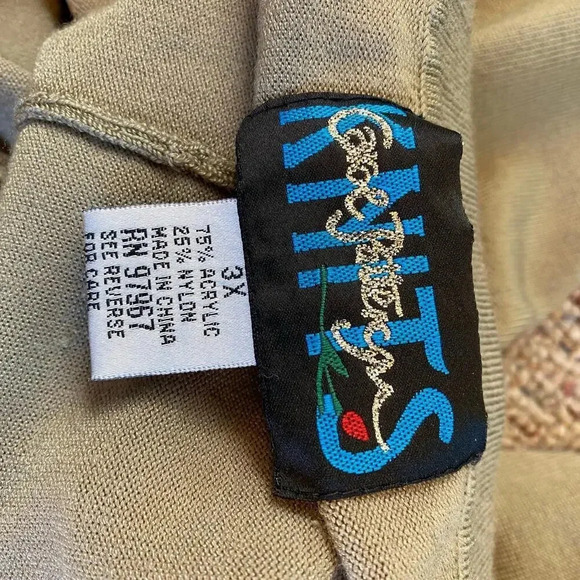 VTG Y2K Carol Pattern Knits Casual Pull On Pants Women Plus Size 3X Stretchy - Picture 2 of 7